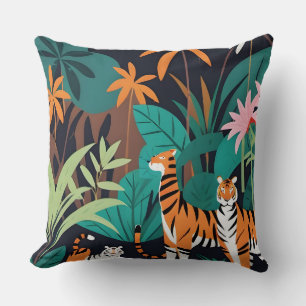 Tropical Tiger Trio Kussen