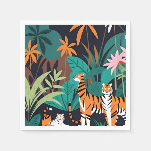Tropical Tiger Trio Servet (Voorkant)