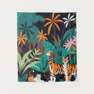 Tropical Tiger Trio Wandkleed