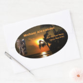 Tropical Tiki adreslabel Ovale Sticker (Envelop)