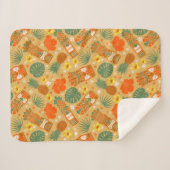 Tropical Tiki Hawaiian Gold Sherpa Deken (Voorkant (horizontaal))