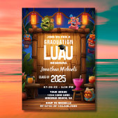 Tropical Tiki Hawaiian Luau Foto Afstuderen Kaart