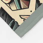  Tropical Tiki Masks en Birds Grey Green Fleece Deken (Hoek)