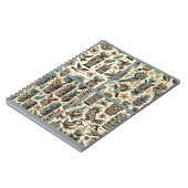  Tropical Tiki Masks en Birds Grey Green Notitieboek (Linkerzijde)