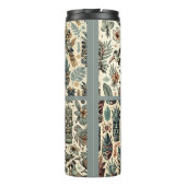 Tropical Tiki Masks en Birds Grey Green Thermosbeker (Achterkant)