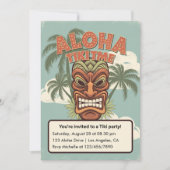 Tropical Tiki Time Hawaiian Luau Party Kaart (Voorkant)