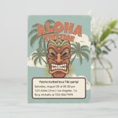 Tropical Tiki Time Hawaiian Luau Party Kaart (Staand voorkant)