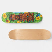 Tropical Tiki Totem Polynesian Theme Banana Leaves Persoonlijk Skateboard (Horizontaal)