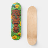Tropical Tiki Totem Polynesian Theme Banana Leaves Persoonlijk Skateboard (Voorkant)