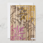 Tropical Tiki Wood Tattoo Couples Shower Invite Kaart (Achterkant)