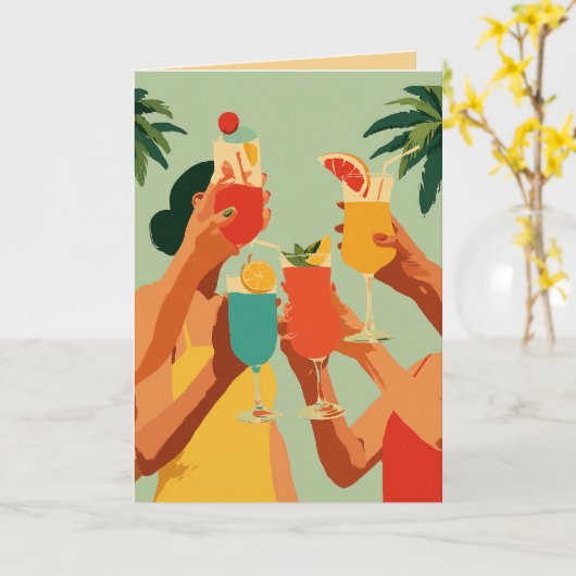 Tropical Toast to Bride-to-Be Kaart (Gele Bloem)