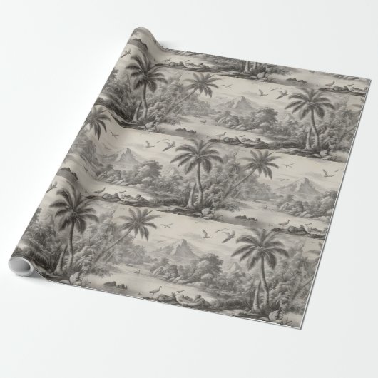Tropical Toile de Jouy Cadeaupapier (Uitgerold)