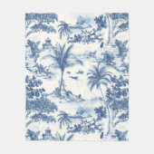 Tropical Toile de Jouy Fleece Deken (Voorkant)