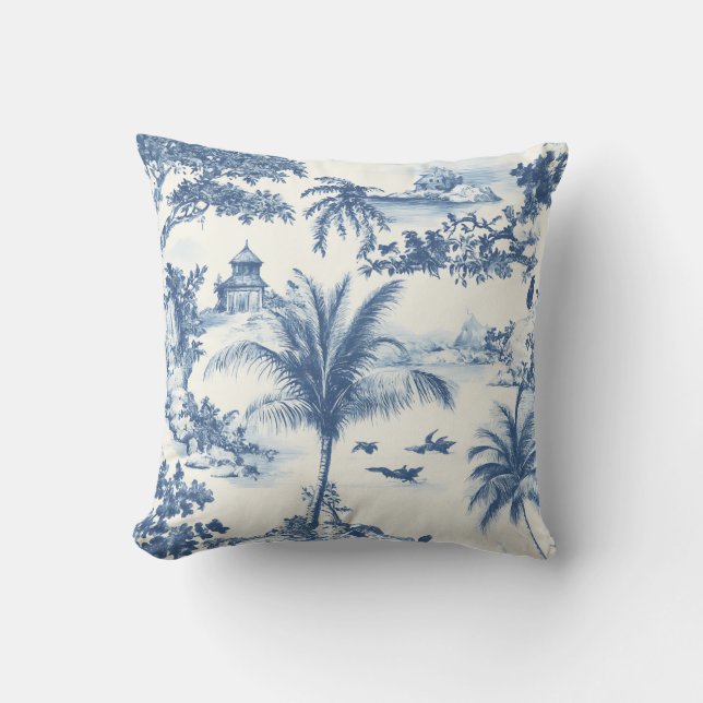 Tropical Toile de Jouy Kussen (Voorkant)