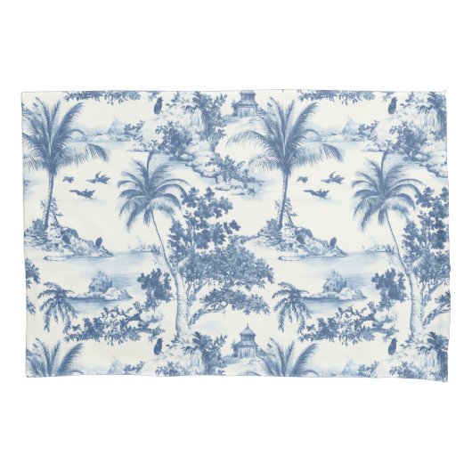 Tropical Toile de Jouy Kussensloop (Voorkant-Links)