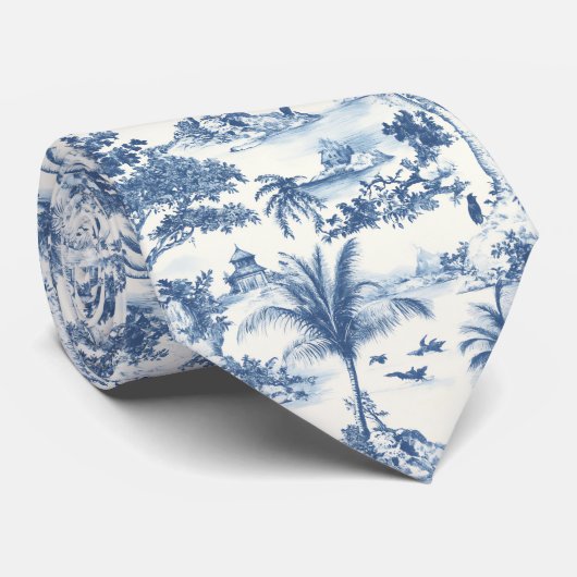 Tropical Toile de Jouy Stropdas (Opgerold)