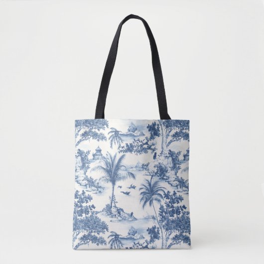 Tropical Toile de Jouy Tote Bag (Voorkant)