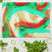 Tropical Tones Waves Abstract Art Kitchen Towel Theedoek (Gevouwen)