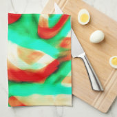 Tropical Tones Waves Abstract Art Kitchen Towel Theedoek (Quarter Fold)