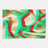 Tropical Tones Waves Abstract Art Kitchen Towel Theedoek (Horizontaal)