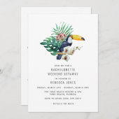 Tropical Toucan Beach Bachelorette Weekend Getaway Kaart (Voorkant / Achterkant)