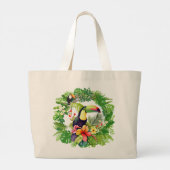 Tropical Toucan Bird Grote Tote Bag (Achterkant)