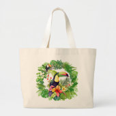Tropical Toucan Bird Grote Tote Bag (Voorkant)