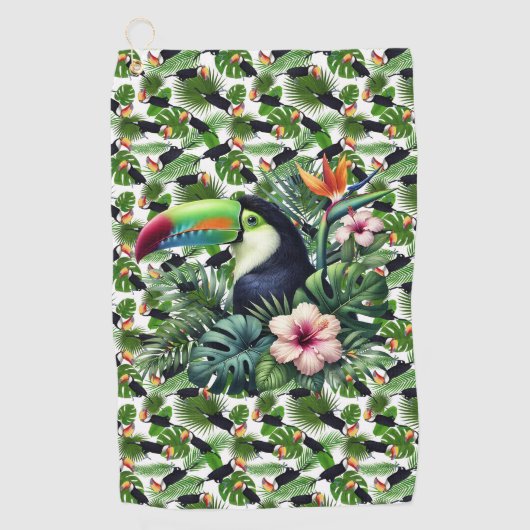Tropical Toucan Birds. Golfhanddoek (Voorkant)
