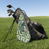 Tropical Toucan Birds. Golfhanddoek (Groen)