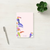 Tropical Toucan Bright Neon Monogram Blush Pink Post-it® Notes (Kantoor)