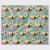 Tropical Toucan Design Wrapping Paper Roll Cadeaupapier (Vlak)
