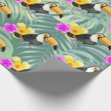 Tropical Toucan Design Wrapping Paper Roll