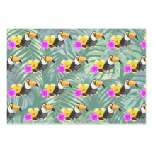 Tropical Toucan Design Wrapping Paper Sets