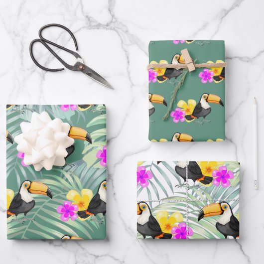 Tropical Toucan Design Wrapping Paper Sets (Voorkant)