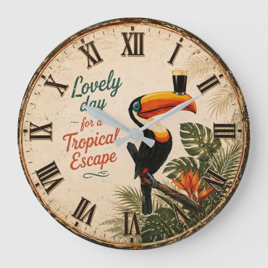 Tropical Toucan Grote Klok (Voorkant)