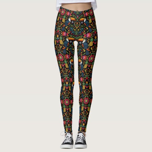 Tropical Toucan Pattern Leggings (Voorkant)