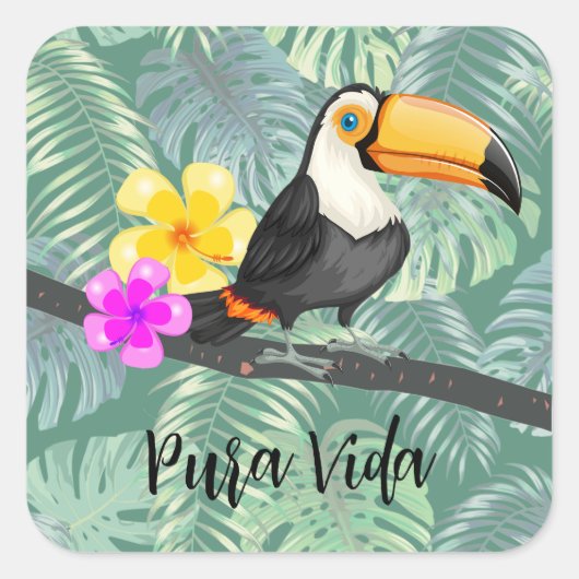 Tropical Toucan Pura Vida Design Sticker (Voorkant)