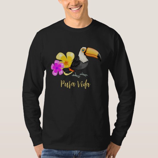 Tropical Toucan Pura Vida Design T-shirt (Voorkant)