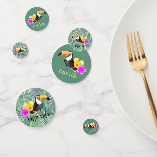 Tropical Toucan Pura Vida Design Table Confetti (Groep)