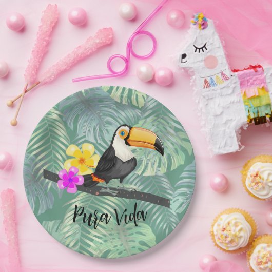 Tropical Toucan Pura Vida papier Bord (Feest)