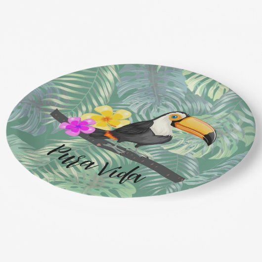 Tropical Toucan Pura Vida papier Bord (Gekanteld)