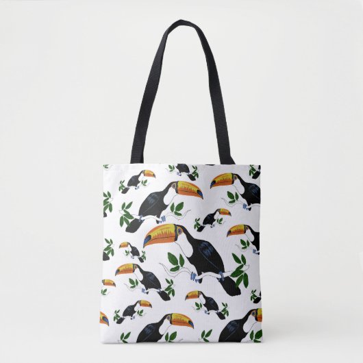 Tropical Toucans Pattern - Speels Oerwoud Ontwerp Tote Bag (Voorkant)