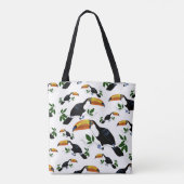 Tropical Toucans Pattern - Speels Oerwoud Ontwerp Tote Bag (Achterkant)