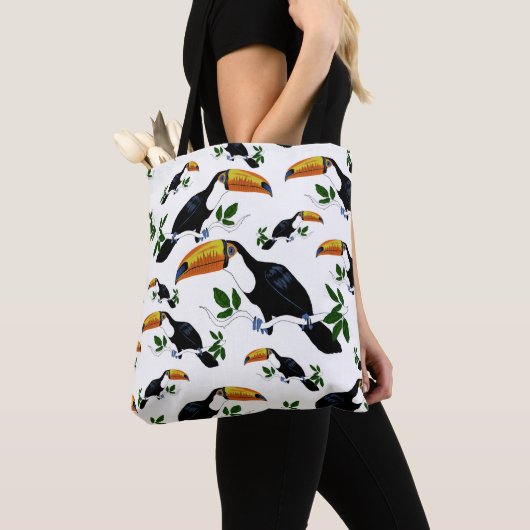 Tropical Toucans Pattern - Speels Oerwoud Ontwerp Tote Bag (Dichtbij)