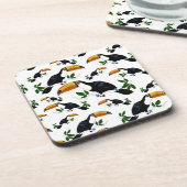 Tropical Toucans - Playful Jungle Bier Onderzetter (Linkerzijde)