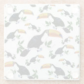 Tropical Toucans - Playful Jungle Glazen Onderzetter (Achterkant)