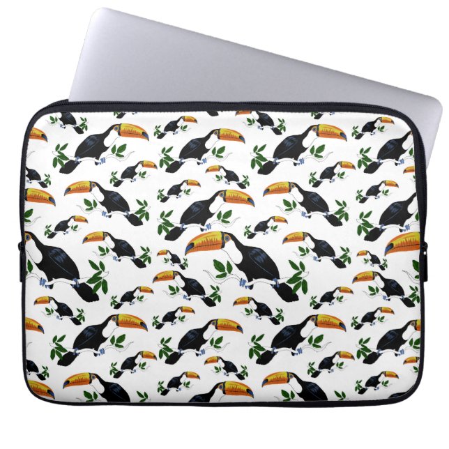 Tropical Toucans - Playful Jungle  Laptop Sleeve (Voorkant)