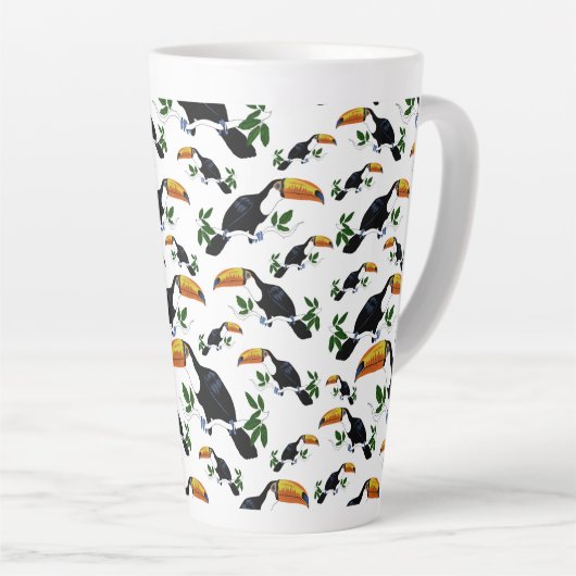 Tropical Toucans - Playful Jungle Latte Mok (Rechterhoek)