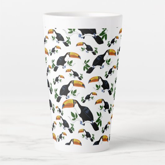 Tropical Toucans - Playful Jungle Latte Mok (Voorkant)