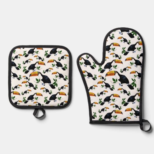Tropical Toucans - Playful Jungle Ovenwant & Pannenlap Set (Voorkant)